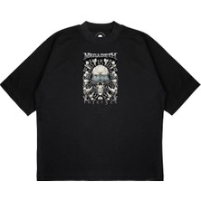 Pure Effect Unisex Oversize Megadeth Thırteen Baskılı Boxy Fit Kalın Kumaşlı T-Shirt