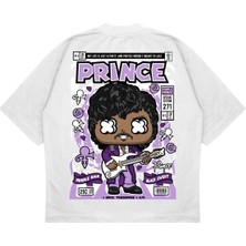 Pure Effect Unisex Oversize Prınce Sırt Baskılı Boxy Fit Kalın Kumaşlı T-Shirt