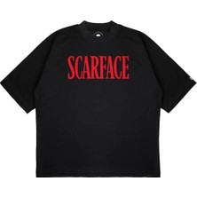 Pure Effect Unisex Oversize Scarface Baskılı Boxy Fit Kalın Kumaşlı T-Shirt