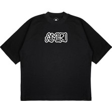 Pure Effect Unisex Oversize Amırı Crash Baskılı Boxy Fit Kalın Kumaşlı T-Shirt