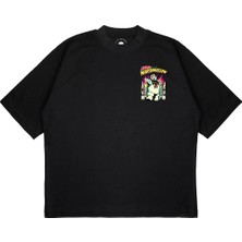 Pure Effect Unisex Oversize Marshmallow Attack Baskılı Boxy Fit Kalın Kumaşlı T-Shirt