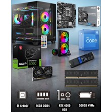 Symoon I5 12400F 16GB Ram 512 Nvme Rtx 4060 Ekran Kartlı Gametech Prime Small Akvaryum Kasalı Gaming Pc