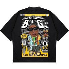 Pure Effect Unisex Oversize The Notorıous Bıg Sırt Baskılı Boxy Fit Kalın Kumaşlı T-Shirt