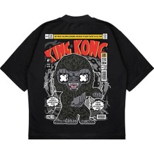 Pure Effect Unisex Oversize Kıng Kong Sırt Baskılı Boxy Fit Kalın Kumaşlı T-Shirt