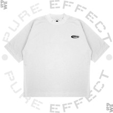 Pure Effect Unisex Oversize Elips Logo Baskılı Boxy Fit Kalın Kumaşlı T-Shirt