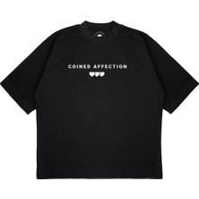 Pure Effect Unisex Oversize Wealthy Romance Baskılı Boxy Fit Kalın Kumaşlı T-Shirt