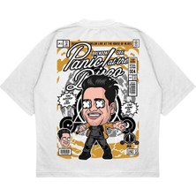 Pure Effect Unisex Oversize Brendon Urıe Sırt Baskılı Boxy Fit Kalın Kumaşlı T-Shirt