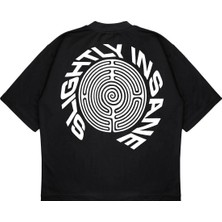 Pure Effect Unisex Oversize Slıghtly Insane Baskılı Boxy Fit Kalın Kumaşlı T-Shirt