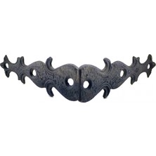 Raftan Topla Antika Tarz Dekoratif Pirinç Kelebek Gönye - Yan, 105X105 Mm, Oksit