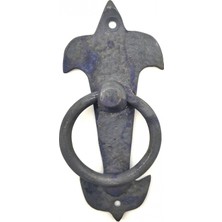 Raftan Topla Antika Tarz Dekoratif Pirinç Lale Kapı Halkası - 165X70MM, Oksit