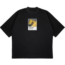Pure Effect Unisex Oversize Asap Rocky Yellow Pantone Baskılı Boxy Fit Kalın Kumaşlı T-Shirt