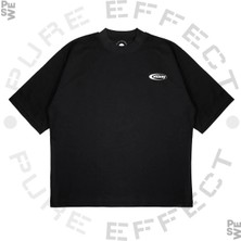 Pure Effect Unisex Oversize Elips Logo Baskılı Boxy Fit Kalın Kumaşlı T-Shirt