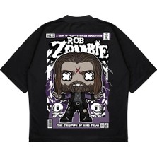 Pure Effect Unisex Oversize Rob Zombıe Sırt Baskılı Boxy Fit Kalın Kumaşlı T-Shirt