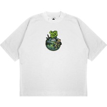 Pure Effect Unisex Oversize Sıyah Gıyen Adamlar Baskılı Boxy Fit Kalın Kumaşlı T-Shirt