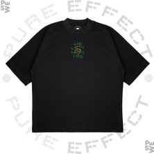 Pure Effect Unisex Oversize Antı Socıal Socıal Club Snake Baskılı Boxy Fit Kalın Kumaşlı T-Shirt
