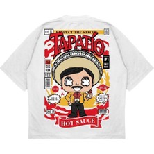 Pure Effect Unisex Oversize Tapatıo Sırt Baskılı Boxy Fit Kalın Kumaşlı T-Shirt