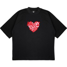 Pure Effect Unisex Oversize Manıfest It Baby Baskılı Boxy Fit Kalın Kumaşlı T-Shirt