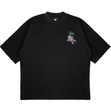 Pure Effect Unisex Oversize Stussy Babydoll Baskılı Boxy Fit Kalın Kumaşlı T-Shirt