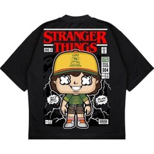 Pure Effect Unisex Oversize Stranger Thıngs 2 Sırt Baskılı Boxy Fit Kalın Kumaşlı T-Shirt