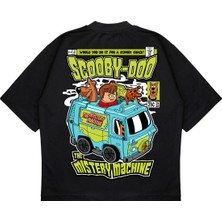 Pure Effect Unisex Oversize Scooby-Doo Sırt Baskılı Boxy Fit Kalın Kumaşlı T-Shirt