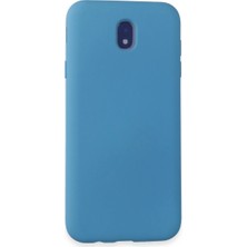 Raftan Topla Samsung Galaxy J7 Pro / J730 Kılıf Nano Içi Kadife Silikon - Mavi