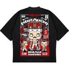 Pure Effect Unisex Oversize Freddy Mercury Sırt Baskılı Boxy Fit Kalın Kumaşlı T-Shirt