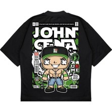 Pure Effect Unisex Oversize John Cena Sırt Baskılı Boxy Fit Kalın Kumaşlı T-Shirt