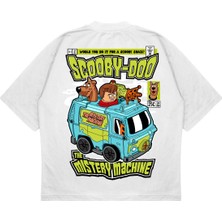 Pure Effect Unisex Oversize Scooby-Doo Sırt Baskılı Boxy Fit Kalın Kumaşlı T-Shirt