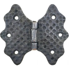 Raftan Topla Antika Tarz Dekoratif Pirinç Kelebek Menteşe - 92 Mm, Oksit