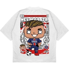 Pure Effect Unisex Oversize Neymar Jr Sırt Baskılı Boxy Fit Kalın Kumaşlı T-Shirt
