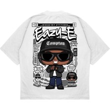 Pure Effect Unisex Oversize Eazy-E Sırt Baskılı Boxy Fit Kalın Kumaşlı T-Shirt
