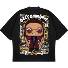 Pure Effect Unisex Oversize Ozzy Osbourne Sırt Baskılı Boxy Fit Kalın Kumaşlı T-Shirt