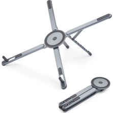 Marsilyan Katlanir Manyeti̇k 360 Derece Döner Masaüstü Tablet ve Laptop Standi Metal - Gümüş ND8032