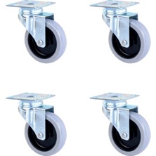 Marsilyan Tablalı Bilyalı Teker - 20X75 - Siyah/gri HKS251 - 4 Adet