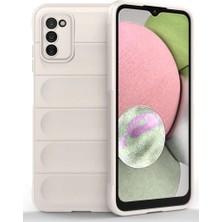 Raftan Topla Samsung Galaxy A03S Kılıf Optimum Silikon - Krem