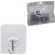 Marsilyan Askı 10PCS Tekli Metal Uçlu Mika Kristal Pls. Tabanlı Şeffaf Pvc Yapışkanlı Montaj (4887)