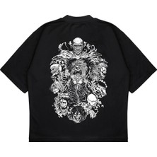 Pure Effect Unisex Oversize Attack On Tıtan Black Serıes Baskılı Boxy Fit Kalın Kumaşlı T-Shirt