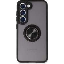 Raftan Topla Samsung Galaxy S23 Kılıf Montreal Yüzüklü Silikon Kapak - Siyah