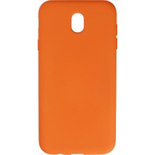 Raftan Topla Samsung Galaxy J7 Pro / J730 Kılıf Nano Içi Kadife Silikon - Turuncu