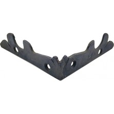 Raftan Topla Antika Tarz Dekoratif Pirinç Lale Köşe Gönye - Yan, 105X105 Mm, Oksit