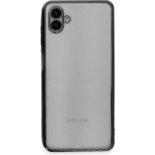 Raftan Topla Samsung Galaxy A04 Kılıf Razer Lensli Silikon - Siyah