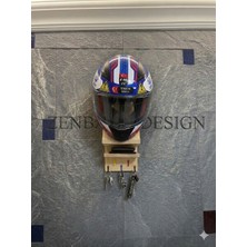 Ahşap Motor Kaskı Anahtarlık Askısı Rafı