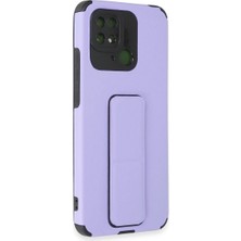 Raftan Topla Xiaomi Redmi 10C Kılıf Mega Standlı Silikon - Lila