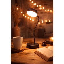 EyluX Shop Modern Akrobat Şarjlı Berlin Masa Lambası Dokunmatik 3 Renk Kademeli Çalışma Okuma Işığı Siyah