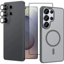 Teleplus Samsung Galaxy S26 Ultra Kılıf Wrj Mat Manyetik Şarj 3lü Kombin Set Kapak