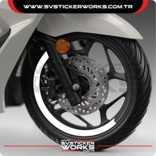 Honda Pcx Jant Kaplama Motosiklet Jant Kaplama Şeridi 13-14 Inch Uyumlu Pcx Tüm Yıllar Beyaz Renk