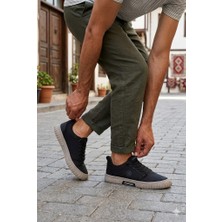 Fort Noka Adrıan Baskı Detaylı Lastik Bağcıklı Keten Erkek Ayakkabı