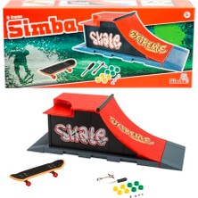 Simba, 103304653, Parmak Kaykayı Extreme Rampa Oyun Alanı, Özel Motifli Kaykay, 8 Yedek Tekerlek, Aksesuarlı