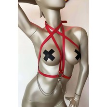 Esranın Dünyası T-Shirt Üzeri Deri Aksesuar, Gömlek Üzeri Şık Deri Harness - BRF52