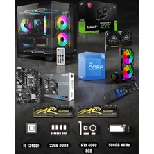 Symoon I5 12400F 32GB Ram 512 Nvme Rtx 4060 Ekran Kartlı Gametech Prime Small Akvaryum Kasalı Gaming Pc